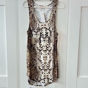 Mara Hoffman Gabriela Sand Multi One Piece Swimsuit Snake Print Sz M SPF 50 NWT